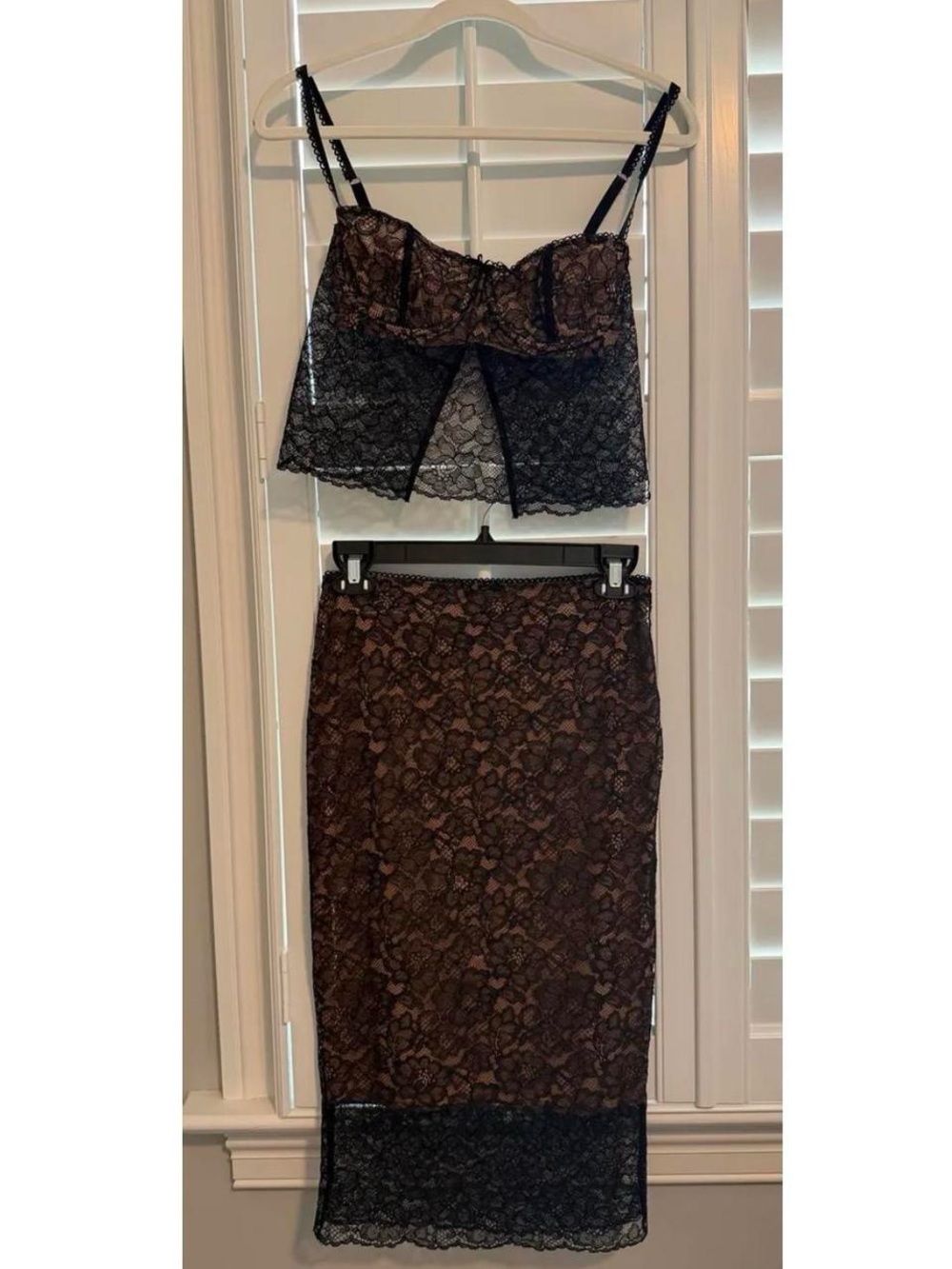 House of CB Jacinta Top and Yolanda Black Lace Midi Skirt Set